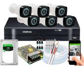 Kit 6 Câmeras Segurança Dvr Intelbras Full Hd 8ch 1008 Hd 1TB