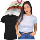 Kit 6 Camisetas Blusinhas Femininas 100% Algodão Atacado Babylook Lisa