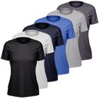 Kit 6 Camisetas Feminina Dry Manga Curta Proteção UV Slim Fit Básica Academia Treino Fitness