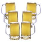 Kit 6 Caneca 345ml Para Chopp Cerveja Transparente - Globimport