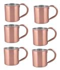 Kit 6 Caneca Moscow Mule Inox Cobre 300Ml Drink Caipirinha