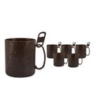 Kit 6 Caneca Redonda Clipe Fibra Coco Green 400Ml