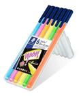 Kit 6 Caneta Triplus Color Cores Neon 1.0mm - Staedtler