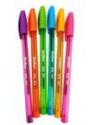 Kit 6 canetas esferográficas coloridas - ponta média 1.0mm