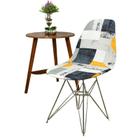 Kit 6 Capa Cadeira Eiffel Eames Quarto Mármore Cinza