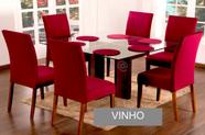 Kit 6 Capas para Cadeiras Jantar Malha com elástico Vermelho