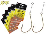 Kit 6 Cartelas Anzol Encastoado Xingu Maruseigo N 10 ao 20 - 60 Peças