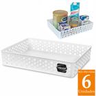 Kit 6 cestinhos organizadores grande closet guarda roupa armário banheiro cozinha gaveta escritório - Usual Plastic