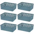 Kit 6 Cesto Organizador Rattan Multiuso Armário Gaveta Lavanderia P (19x13)