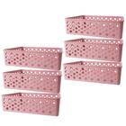 Kit 6 Cestos Organizadores Multiuso Médio Lavanderia Armário Gaveta Rattan 24,2 x 19 x 6,6cm