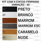 Kit 6 Cinto Feminino Fininho De Fivela Dourada Básico - CF03