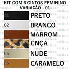 Kit 6 Cintos Com FIvela Quadrada Feminino Retro Basico, CF01