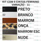 Kit 6 Cintos Feminino Basico De Fivela Oval Retro Fino, CF12