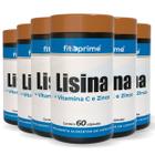 Kit 6 Cloridrato de Lisina + Vitamina C e Zinco 60 Cápsulas Fitoprime