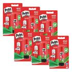 Kit 6 Cola Bastão Escolar Pritt Henkel Cola Branca Atóxica Lavável 20g para Papéis Cartolinas Fotos