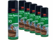 Kit 6 Cola Spray 90 Extra Forte 3 M Madeira Fórmicas e Laminados Transparente