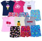 Kit 6 Conjunto Infantil Feminino Roupa de Verão Menina