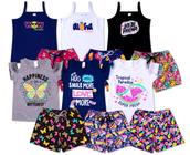 Kit 6 Conjunto Juvenil Feminino Roupa de Verão Menina