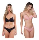 Kit 6 Conjuntos Básico Calça Soutien Microfibra Lingerie Top