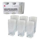 Kit 6 Copos de Vidro 200ml ou 320 ml Transparente - Praticasa