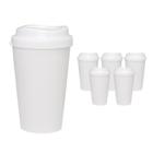 Kit 6 Copos Mug Branco 320Ml Plástico Premium