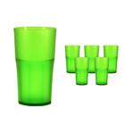 Kit 6 Copos Roma Cristal Verde Neon 370Ml Plástico