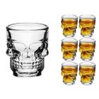 Kit 6 Copos Tequila Shot Caveira Dose Whisky Drink Vidro Bar - Cabral Imports