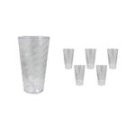 Kit 6 Copos Twist Cristal 600Ml Plástico