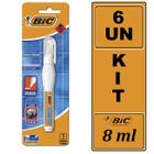 Kit 6 Corretivo em Caneta Bic 8ml Precisão Shake'n Squeeze