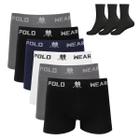 Kit 6 Cueca Boxer Polo Wear Microfibra Sortido + 3 Meias M11