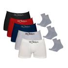 Kit 6 Cuecas Boxer Algodão Zorba + 3 Pares de Meias