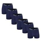 Kit 6 Cuecas Zorba Boxer com Abertura 848 Marinho - GG