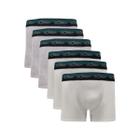 Kit 6 Cuecas Zorba Boxer Max Algodão 702 Branco/Mescla - G