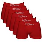 Kit 6 Cuecas Zorba Boxer sem Costura Algodão 781 Vermelho Escuro - M