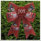 Kit 6 Enfeite Árvore Natal Laço Vermelho Decorado 17cm