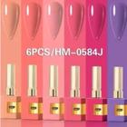 KIT 6 Esmalte Gel Led Uv Zem Nail Gel Soak Off Color Coat 15 ml Uv/Led Novas Cores