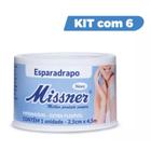 Kit 6 Esparadrapo Impermeável Branco Missner 2,5cm x 4,5m