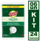 Kit 6 Esponja Bucha Limpeza Pesada Scotch-Brite 24UN Antibac