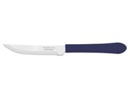 Kit 6 faca para churrasco 4 leme azul lamina de aco inox e cabo de polipropileno tramontina