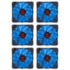 Kit 6 Fan Cooler Gamer Led Azul 120x120mm