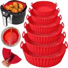 Kit 6 Forma de Silicone para Air Fryer Antiaderente Cesto Fritadeira Elétrica Micro-Ondas Forno Reutilizável Flexível - Helianthus Store