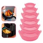 Kit 6 Formas De Silicone Air Fryer Reutilizável Antiaderente Assadeira Redonda Yepp