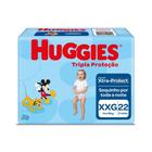 KIT 6 FRALDAS HUGGIES TRIPLA PROTEÇÃO JUMBO XXG - 22 un