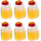 Kit 6 Garrafa Jarra Retangular Agua Suco Bebidas 1,75L - Sanremo