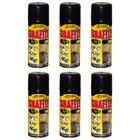 Kit 6 grafite lubrificante aerossol lubrificante seco allchem 200ml