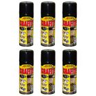 Kit 6 grafite lubrificante aerossol lubrificante seco allchem 200ml