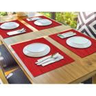 Kit 6 Jogo Americano + 6 Porta Copos de Mesa Sisal Vermelho Lavável