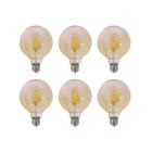 Kit 6 Lâmpada Filamento Led Vintage Redonda G95 4W Gold