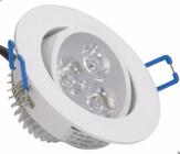 Kit 6 Lâmpadas Led 3W Spot Redondo Branco Quente Bivolt