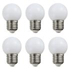 Kit 6 Lâmpadas Led Bolinha 220v 2,5w Galaxy Branco Frio E27 Decorativa Varal de Luz Camarim Abajur Espelho Lustre G45